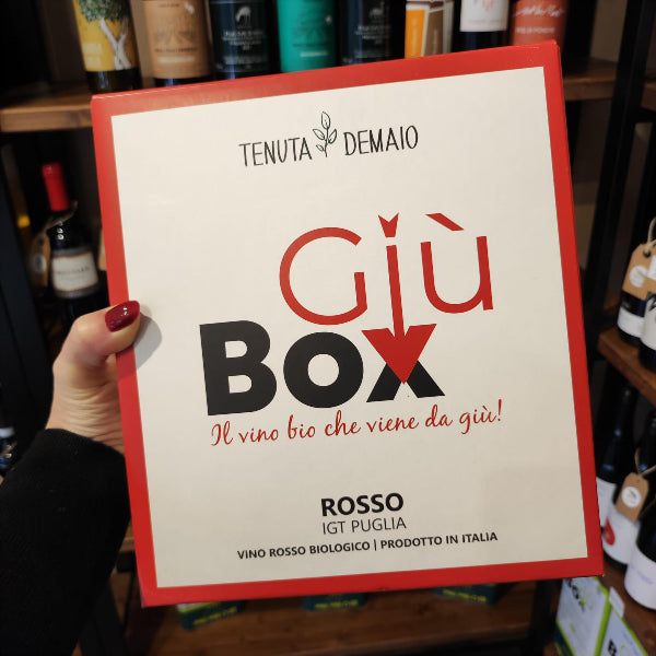 Scatola bag in box con vino rosso pugliese