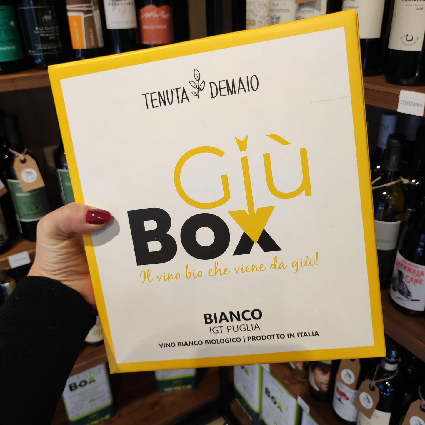 Bag-in-Box da 5 litri di GiùBOX Bianco – vino bianco naturale da uve Bombino di Tenuta Demaio