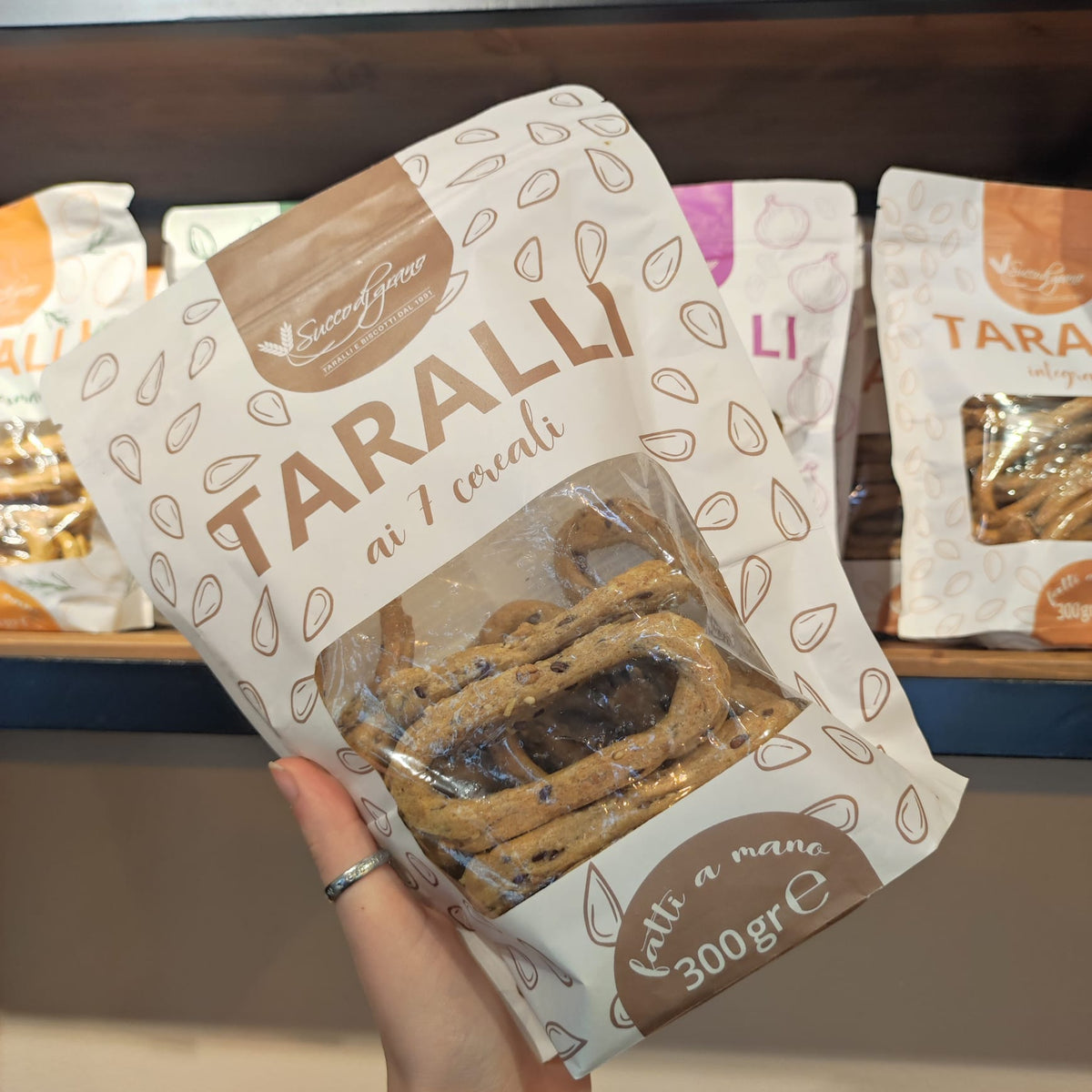 Confezione da 300 g di Taralli ai 7 cereali SaccoGrano.