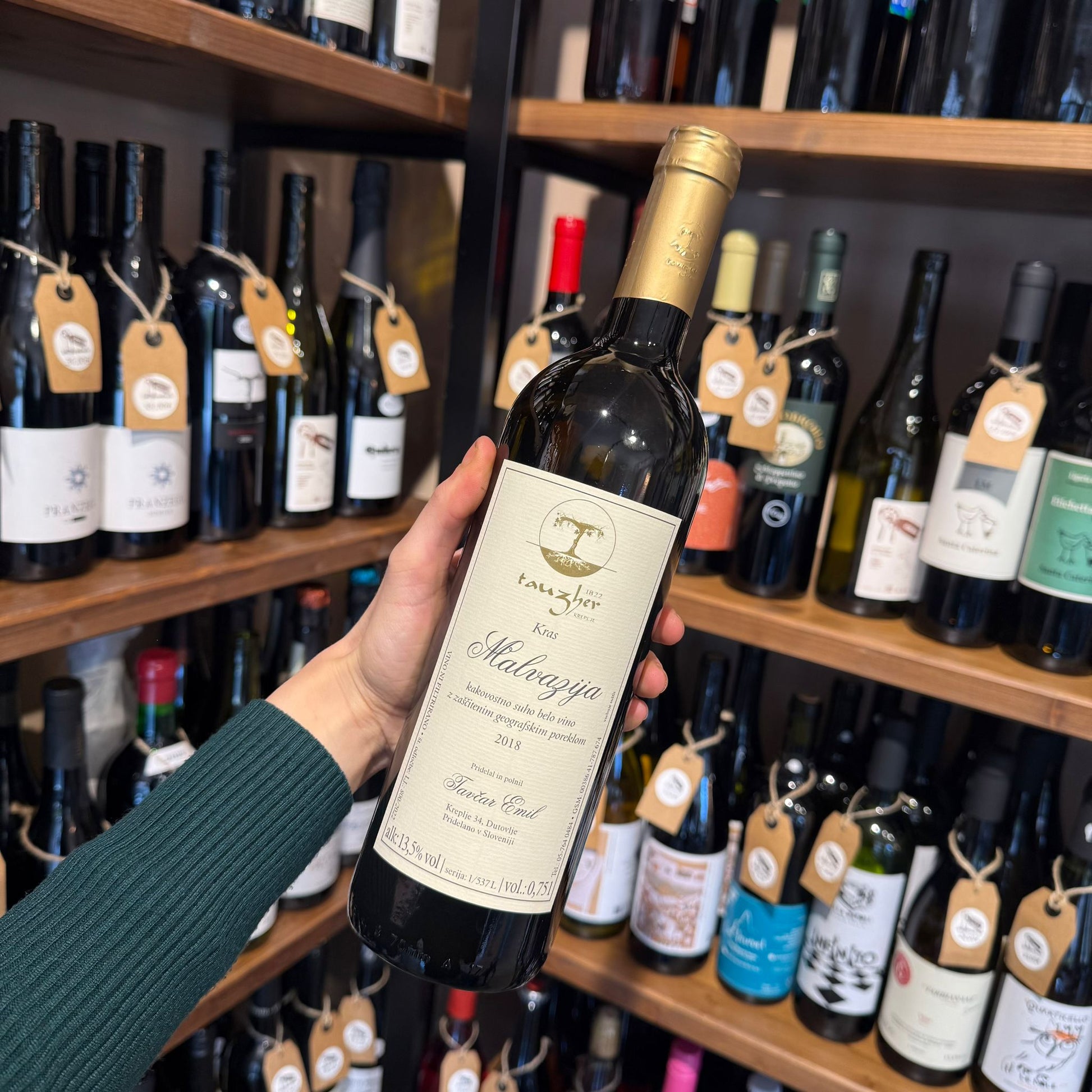 Malvazija 2018 Tavčar Emil vino bianco sloveno bottiglia