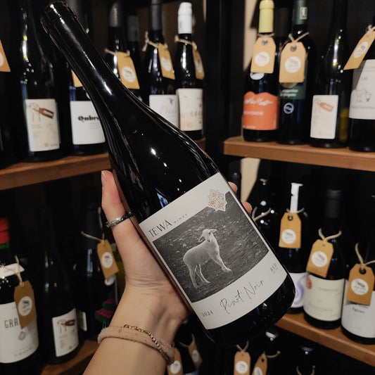 Bottiglia di Pinot Noir 2024, vino rosso moldavo di Tewā Wines.