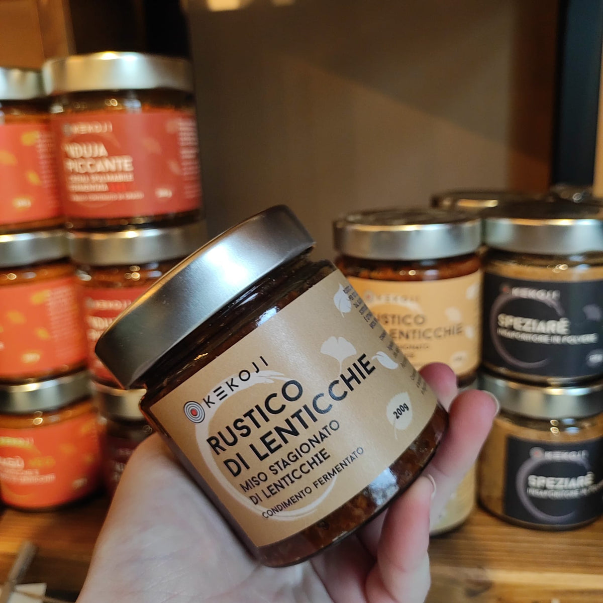Vasetto di Rustico di Lenticchie Kekoji da 200 g, miso stagionato di lenticchie.