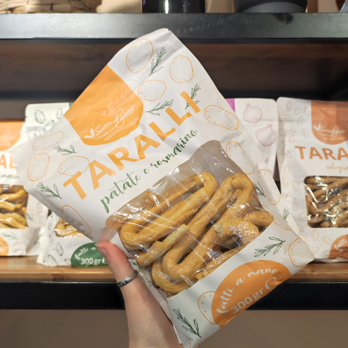 Confezione di Taralli Patate e Rosmarino 300 g Succo di Grano.